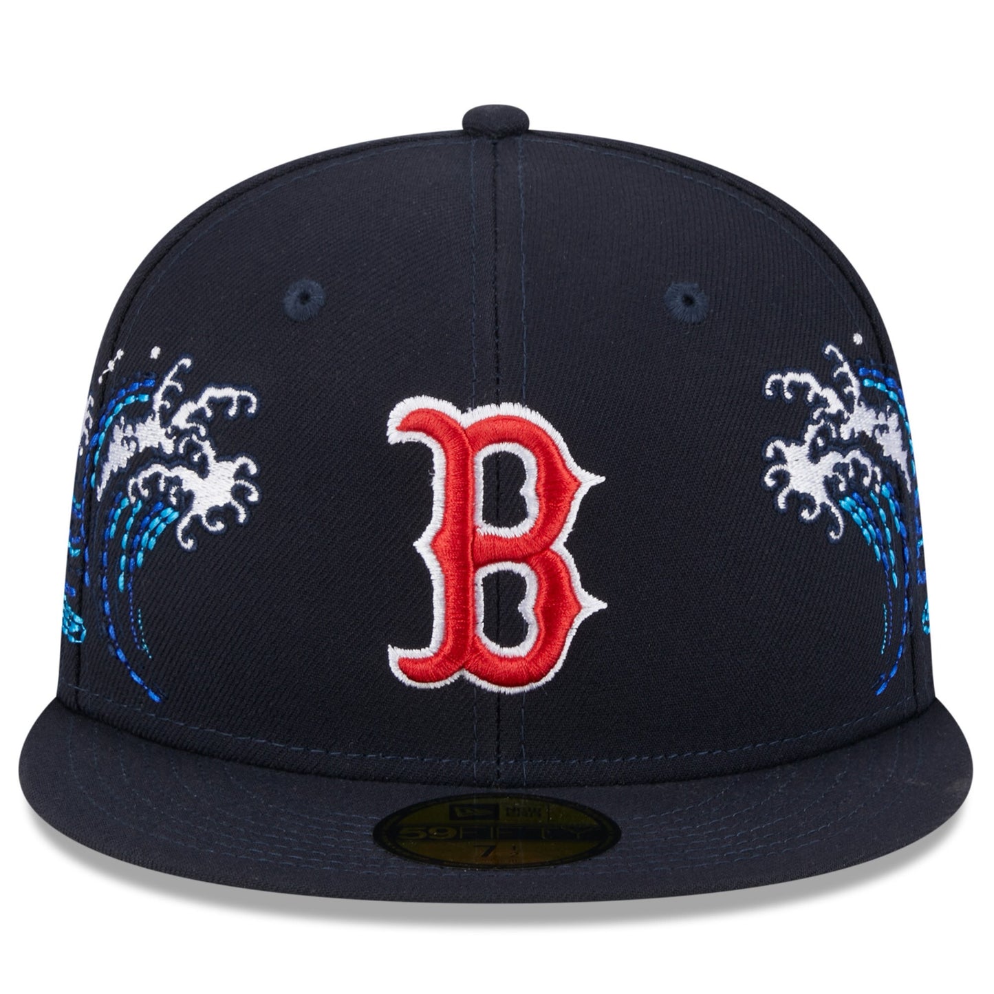 Boston Red Sox New Era Navy Tonal Wave 59FIFTY Fitted Hat