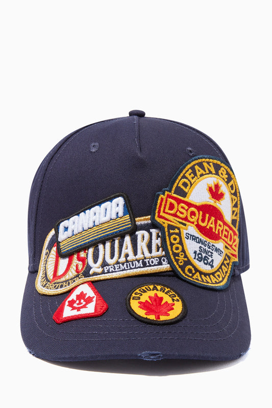 Dsquared2 Patchwork Baseball Cap Navy